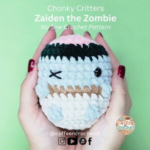 Zombie crochet pattern amigurumi pattern crochet beginner tutorial halloween fantasy Zaiden