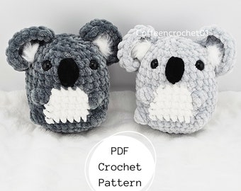 No Sew Kora the Koala Animal Stressball Crochet Pattern amigurumi pattern mallard pattern crochet pattern cute crochet beginner tutorial