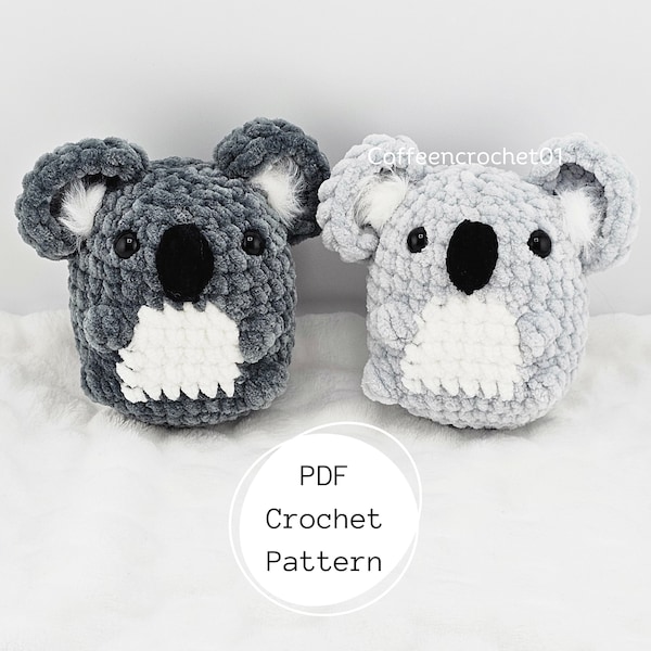 Kora le koala anti-stress animal No Sew Patron au crochet Patron amigurumi Patron colvert Patron crochet mignon tutoriel pour débutant