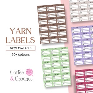 Yarn labels, yarn tags, yarn organisation, crochet printable, yarn printable
