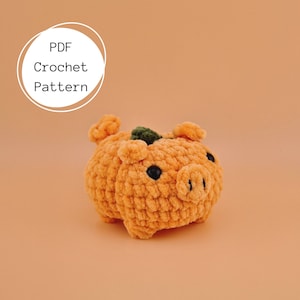 Pet Pumpkin Pig Crochet Pattern amigurumi pattern halloween pattern crochet scary cute crochet beginner crochet tutorial spooky