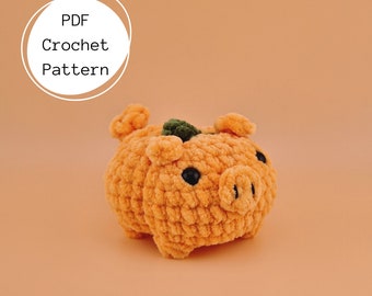 Pumpkin Pig Crochet Pattern: Halloween Amigurumi Tutorial (PDF Pattern)