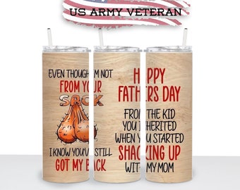 Funny Step Dad Tumbler Wrap Image, 20 oz Skinny Tumbler, Sublimation Print, Straight Image, Waterslide, PNG Download