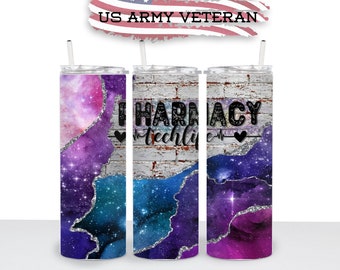 Pharmacy Tech Life Tumbler Wrap Image, 20 oz Skinny Tumbler, Print, Sublimation, Straight Image, Waterslide, PNG Download