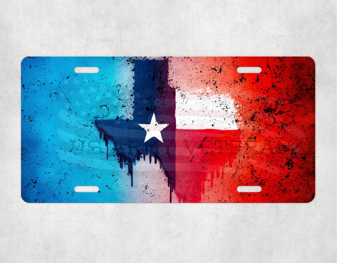 License Plate Texas Vintage State Flag, Texas Flag, Car Plate, Car Tag