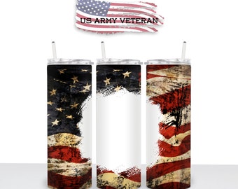 20 oz Skinny Tumbler, United States Flag PNG, US Flag Tumbler Wrap, Print, Sublimation, Straight Image, Waterslide, PNG Download