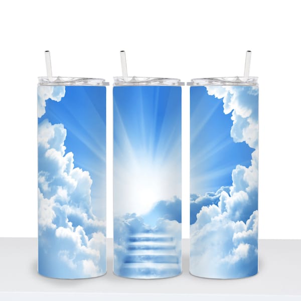 Stairs To Heaven, 20 oz Tumbler Image Wrap, Tumbler Wrap Design, Tumbler Wrap, Heaven Theme, 20 oz Tumbler, Image Wrap, Tumbler Decoration