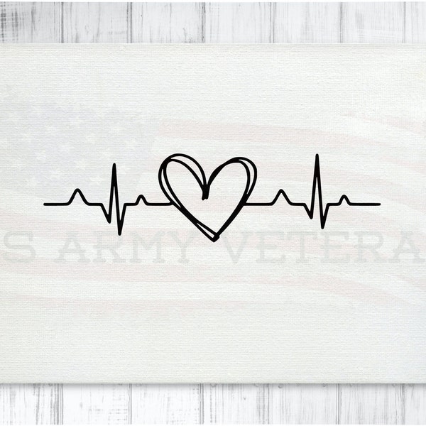 Heart Rhythm Svg, Heart Drawing SVG, Medical Svg, Silhouette Svg, Cricut Svg, Instant Download, Nursing Svg