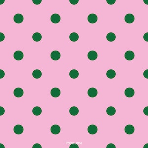 Naadloze groene en roze stippenpatroon, roze minimalistische print (digitale download)