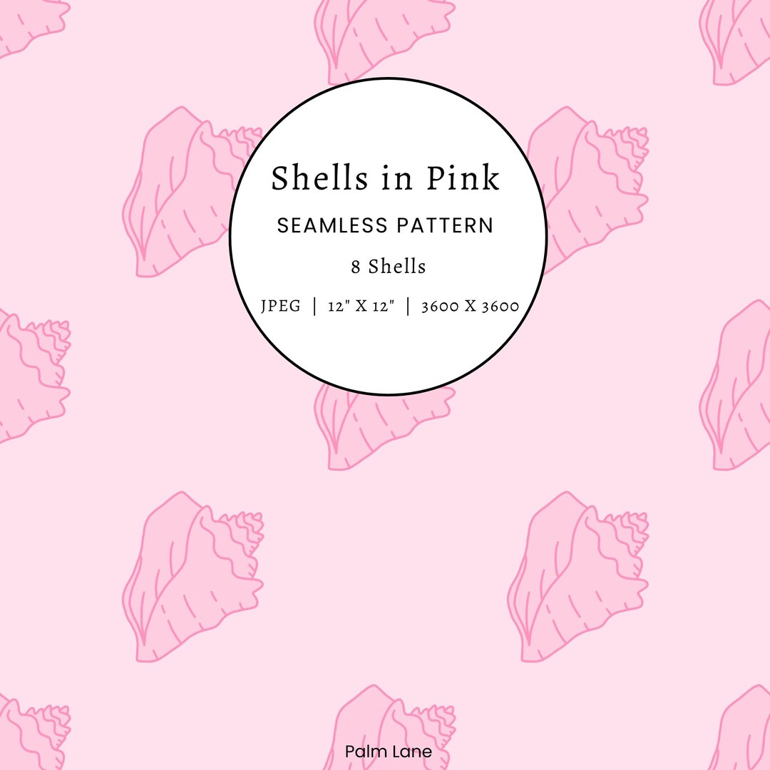Pink Shell Seamless Pattern Bundle Coastal Digital Paper Set - Etsy