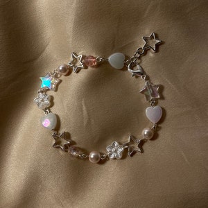 Star Girl Bracelet Coquette Aesthetic Lana Del Rey Inspired Pink Hearts ...