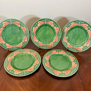 Vintage Bordallo Pinheiro Dragonfly Plates Majolica Art Pottery, Portugal