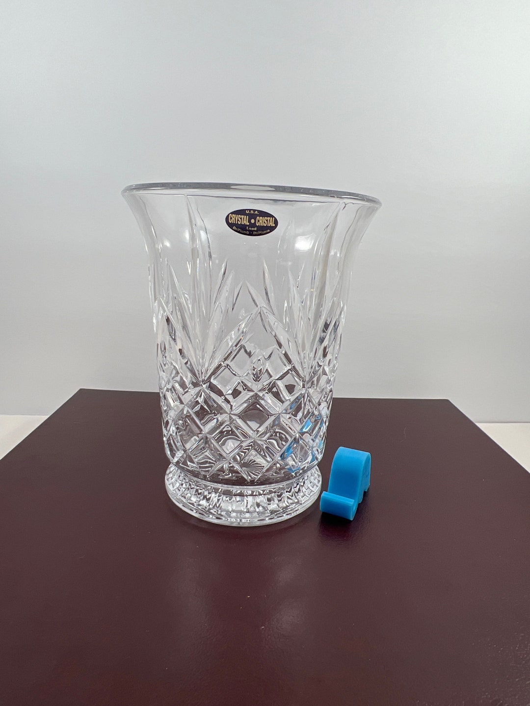 Lead Crystal Vase Diamond Pattern Deplomb Cristal U.S.A. Etsy