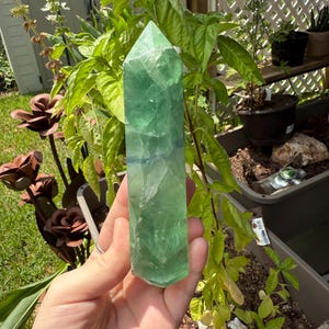 Green Fluorite Towers, Baja blast fluorite, fluorite towers, crystal tower, fluorite, blue fluorite, crystal carving, B