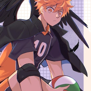 Haikyuu Hinata Karasuno Fanart | 11x17 Wall Print Poster
