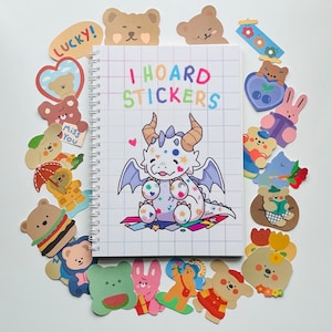 I Hoard Stickers Cute Dragon Reusable Sticker Book