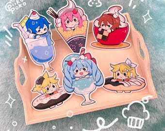 Niedliche Vocaloid Dessert Themed Stickers - Hatsune Miku, Rin, Len, Kaito, Meiko, Luka