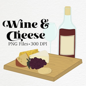 Wine and Cheese Clip Art Files/ Wine and Cheese PNG Files