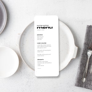 Modern Wedding Menu Template, Funky Retro Wedding Menu, Editable Wedding Menu