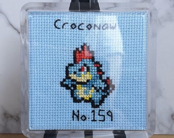 Croconaw Cross-Stitch Coaster