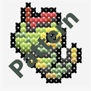 Caterpie Icon Cross-Stitch Pattern