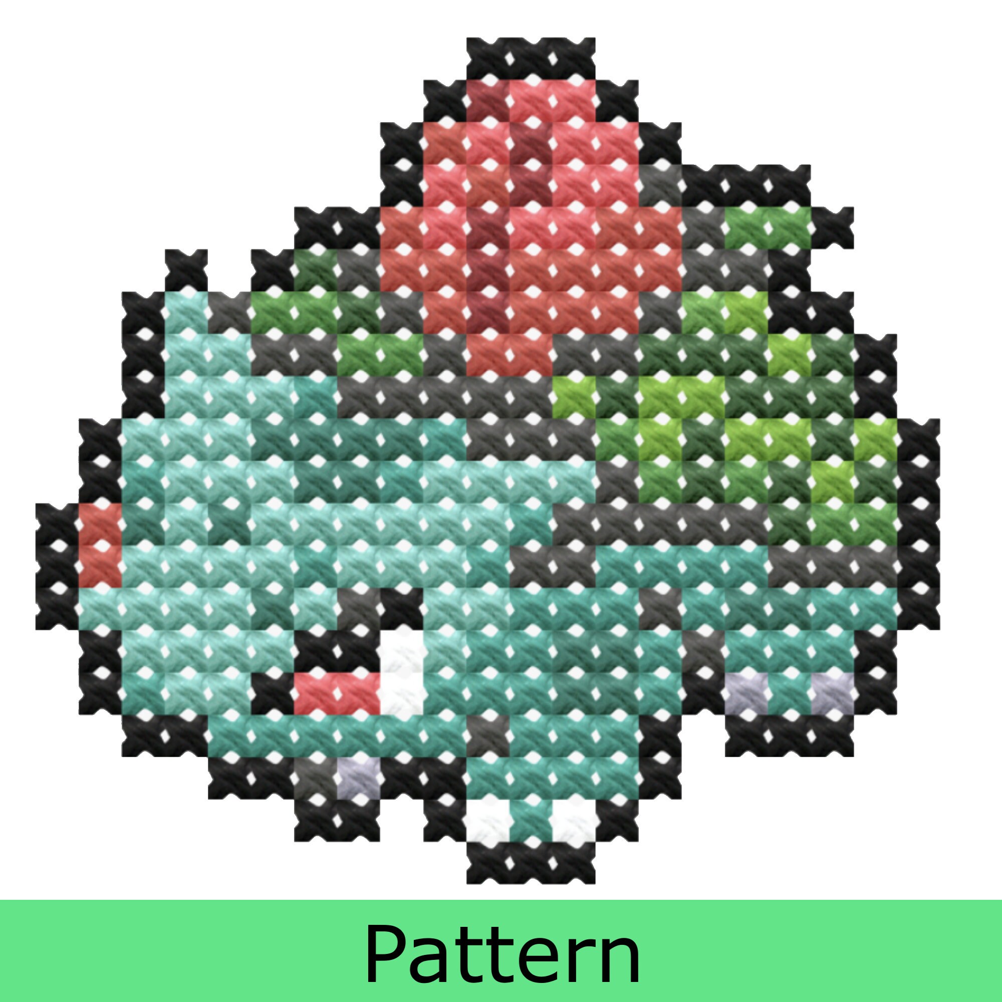 Ivysaur Icon Cross-stitch Pattern - Etsy