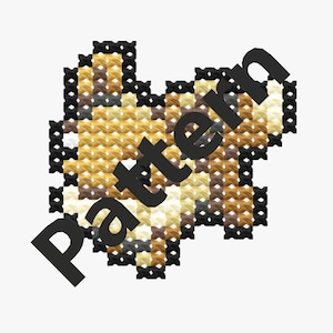 Patrón de punto de cruz del icono de Eevee