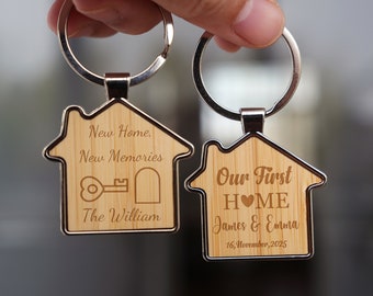 New Home Keychain Set, Our first Home Keyrings, New House Keychain Gift, Realtor Gift, Moving Gift, Welcome Home Gift, Custom Keychains