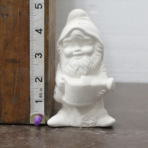 Gnome with Watering Can Ceramic bisque ready to paint