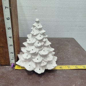 6&quot; Pine Tree with holes for lights one hole per branch Ceramic bisque ready to paint