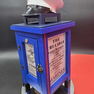 Crucible Lantern Dress Blues Theme with Blood, Sweat and Tears LED Candle - The Crucible Collection