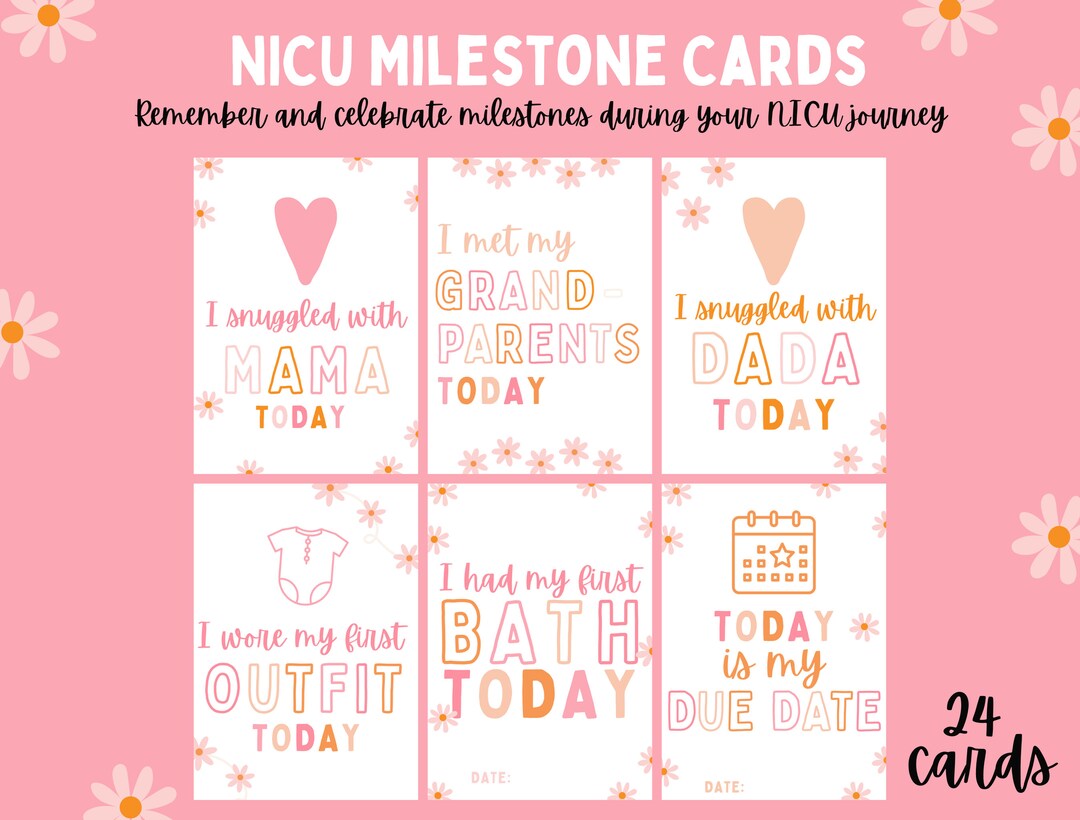 NICU Milestone Cards Nicu Photo Prop Cards Nicu Crib Cards - Etsy