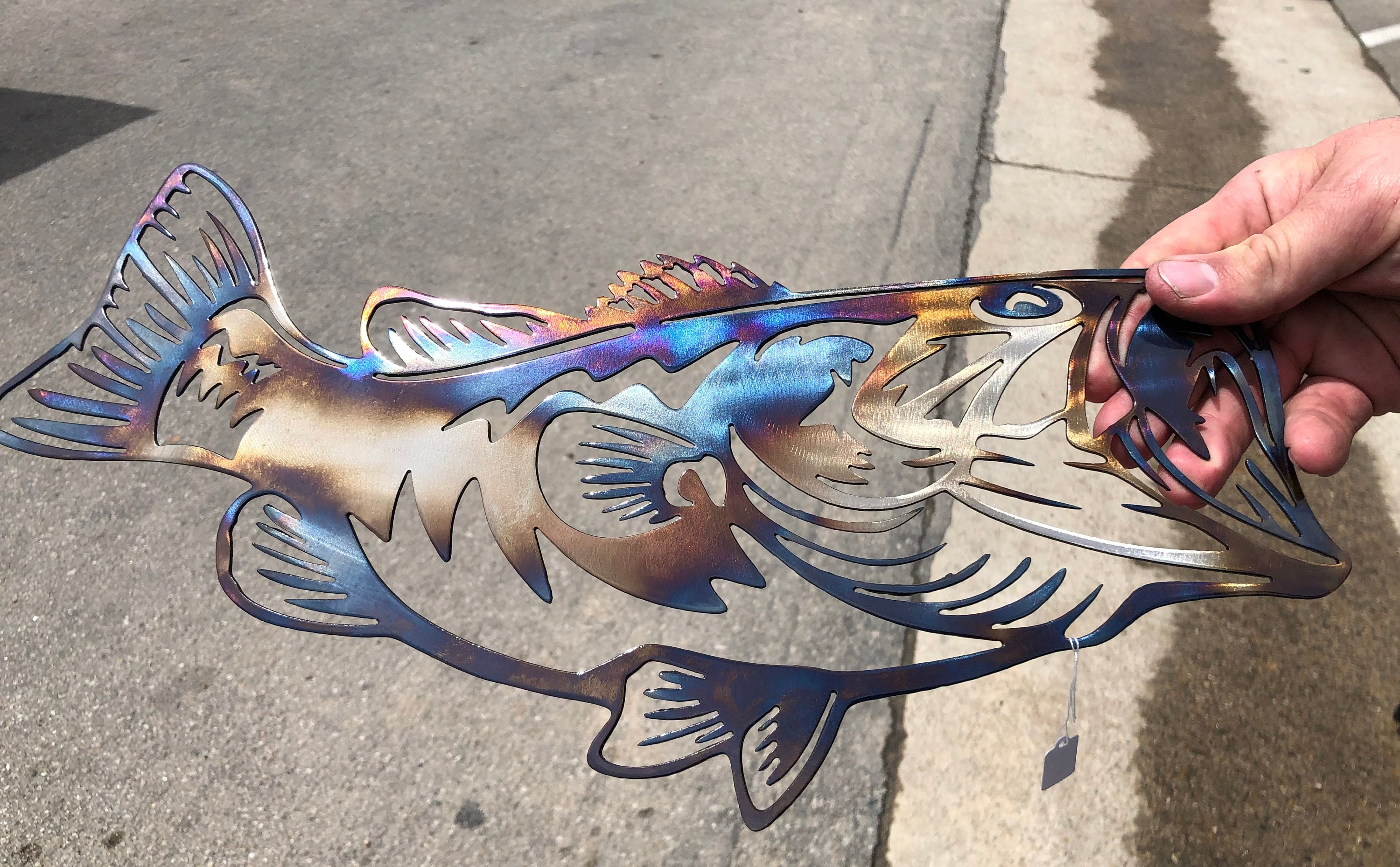 Large Mouth Bass Metal Art Fishing Gift Gift for Men Etsy