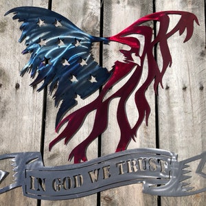 Patriotic/American Flag Eagle with In God We Trust