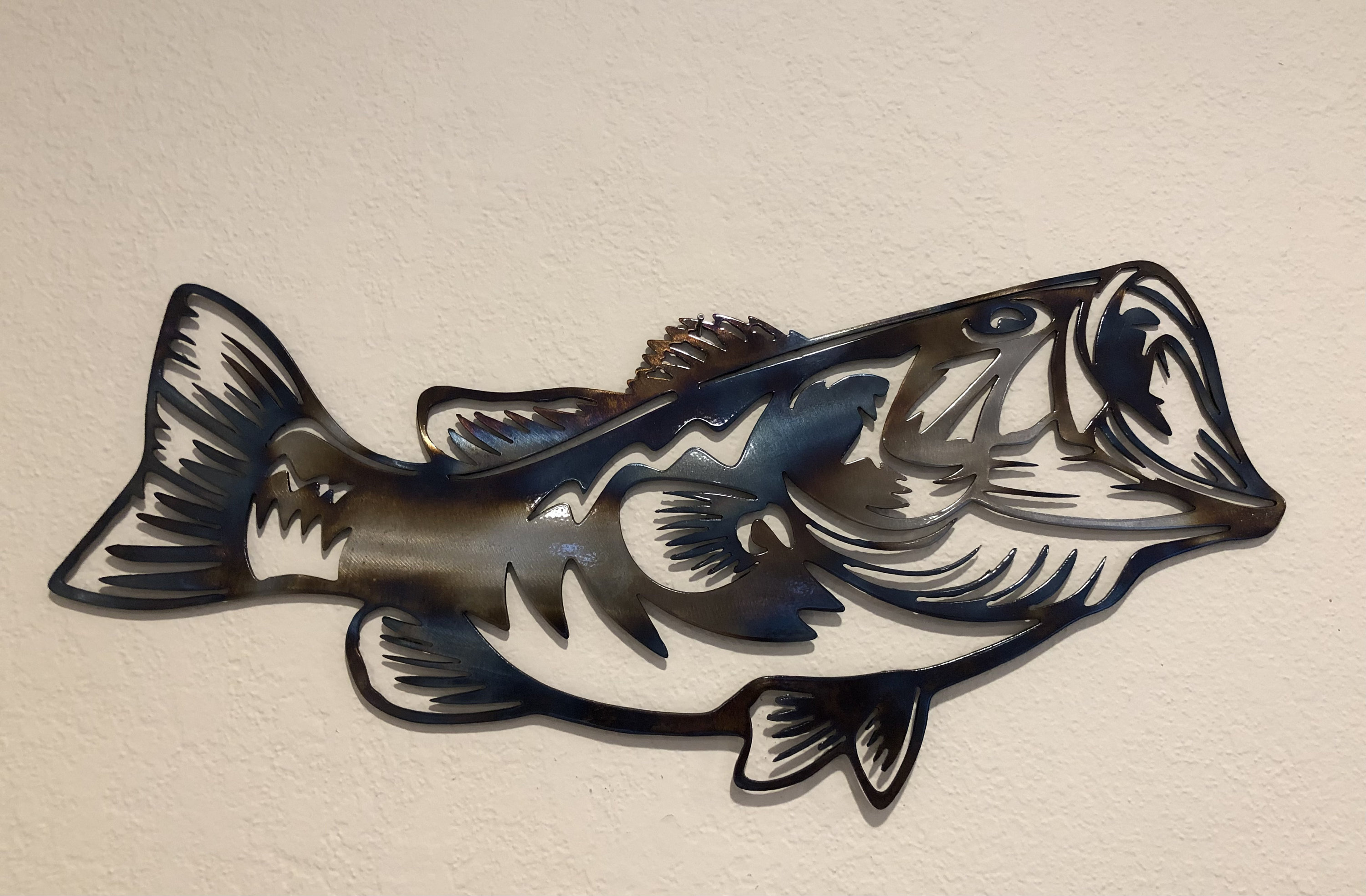 Large Mouth Bass Metal Art Fishing Gift Gift for Men Etsy