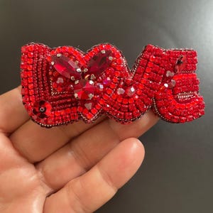 Handgefertigte Liebe Haarspange, Perlen Liebe, Valentinstag Geschenk, Geschenk für die Liebe, Einzigartiges Design, Liebesbrief Haarspange, schickes Accessoire