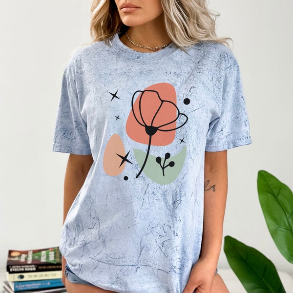 Floral applique tie dye t-shirt