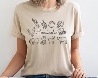 Homesteader Shirt, Gift For Homesteader Lovers, Farmer TShirt, Homesteading Inspiration Tee, Living Off Land, Homestead Harvest Shirt