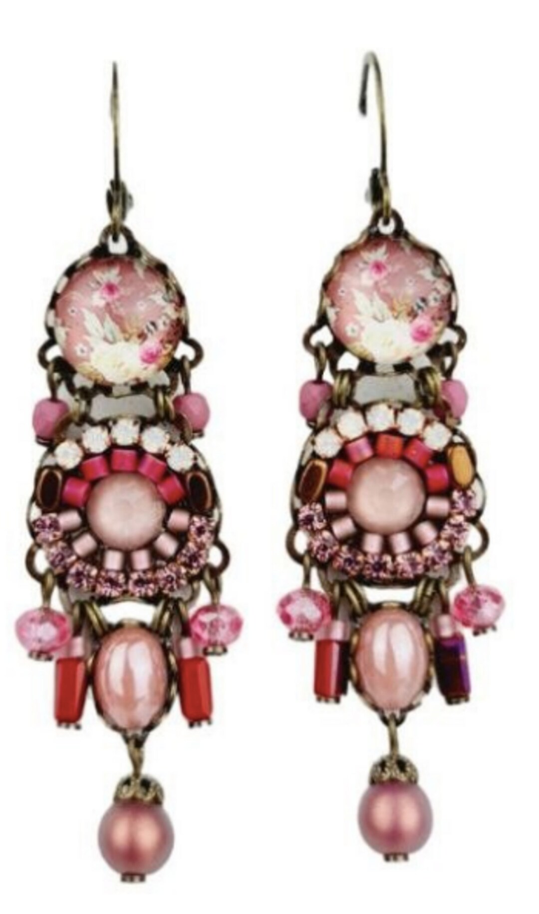 Pink Handmade Dangle Earrings. So Dainty and Pretty Etsy