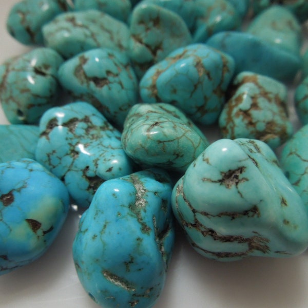 r534 Rough Raw Turquoise Bead Drilled  Beads Nugget Loose Stone