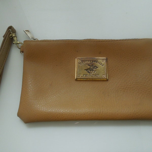 r444 Beverly Hills Polo Club Faux Leather Wristlet Clutch Purse W/ Detachable Straps