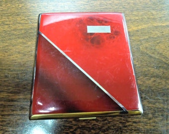 r749 Silver Color 2-clip  Cigarette Wallet I.D. Case Business Credit Card Holder Pre Owned