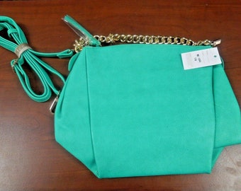 r786 Green Color Crossbody Purse Bag Shoulder Bag Multi Pocket Zipper Purse