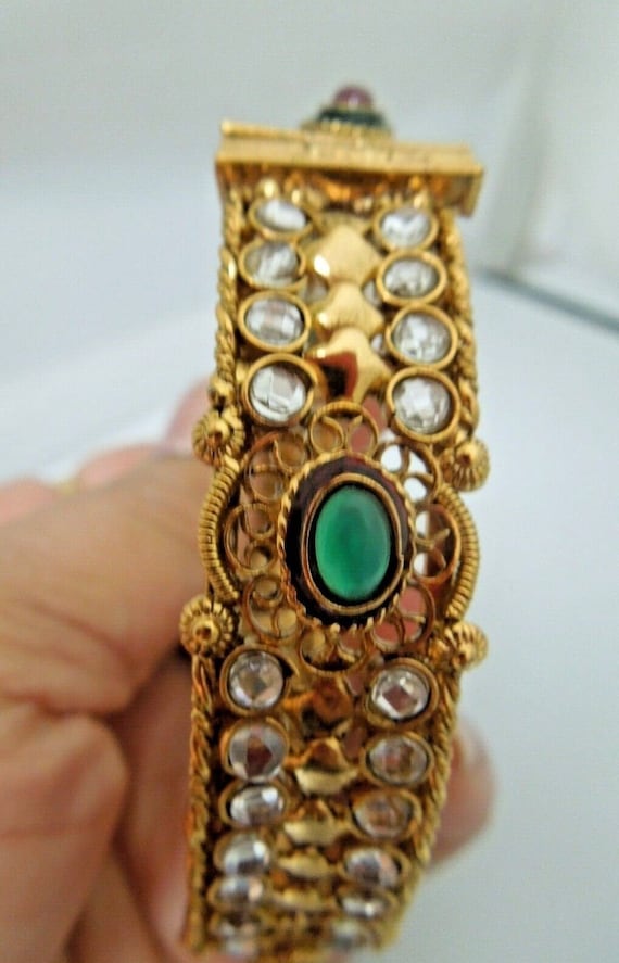 r649 Indian Bangles Kada Adjustable Bracelet Gold 