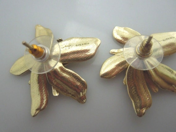 r414 Sterling Silver Gold Wash double layer flowe… - image 6