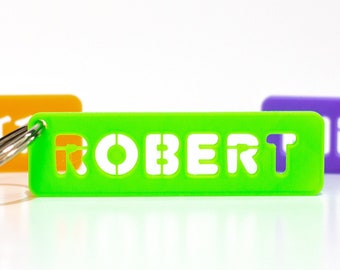 Personalised Keychain, 3D Printed, nameplate, name tag. Great as gift or as bag tag.