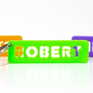 Personalised Keychain, 3D Printed, nameplate, name tag. Great as gift or as bag tag. image 1