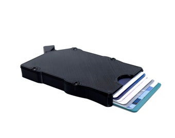 3D Printed Card Holder: Black Polycarbonate Slim Wallet, 8 Card Slots