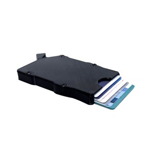 Tarjetero con 8 ranuras para tarjetas impreso en 3D en policarbonato, billetera delgada en color negro