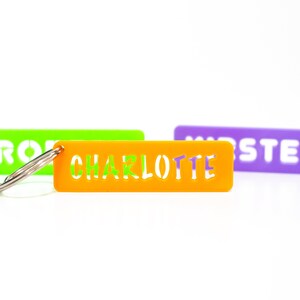 Personalised Keychain, 3D Printed, nameplate, name tag. Great as gift or as bag tag. image 2